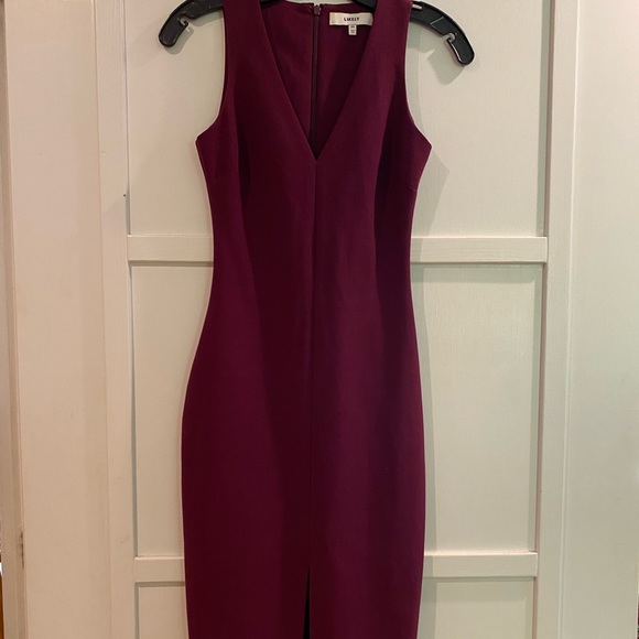 LIKELY Plum Midi Dress 00 - Picture 2 of 5